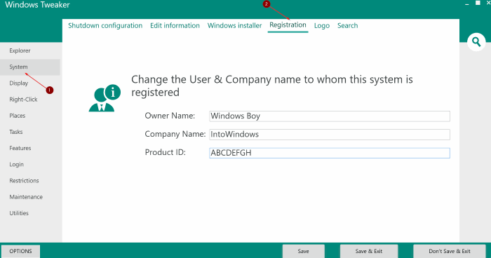 change registered owner and organization name Windows 10 pic1