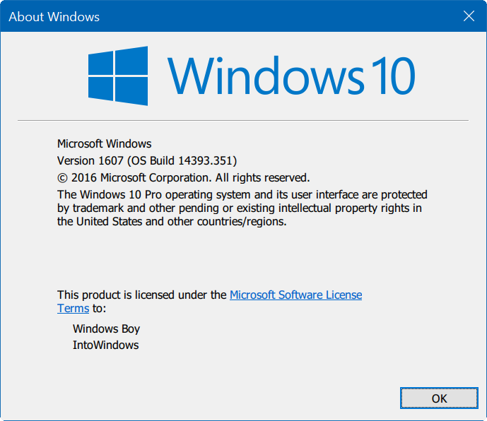 change registered owner and organization name Windows 10