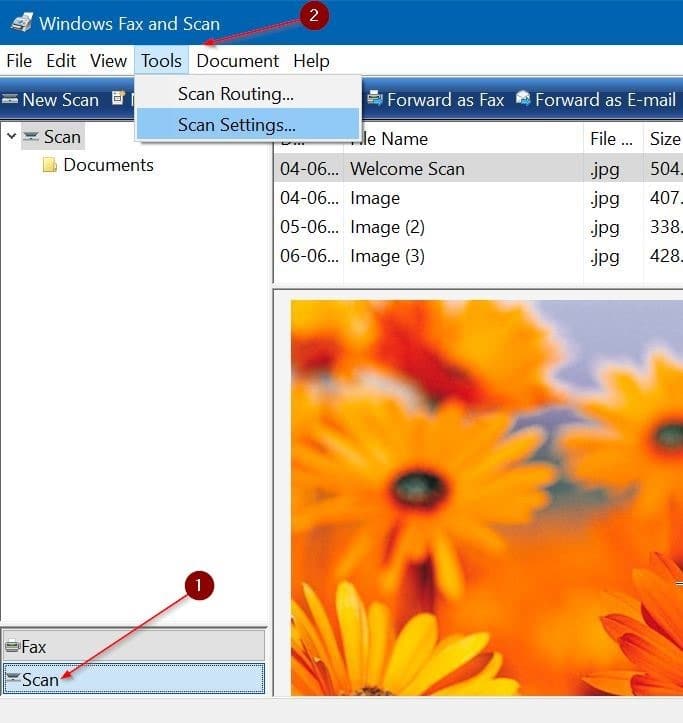 change scan settings in Windows 10 pic1