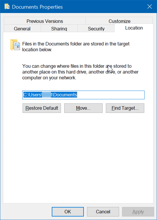change scanned documents location in Windows 10 pic02