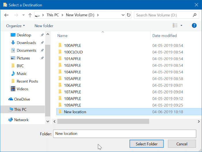 change scanned documents location in Windows 10 pic03