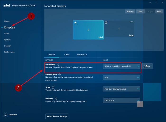 change screen resolution in Windows 10 pic1