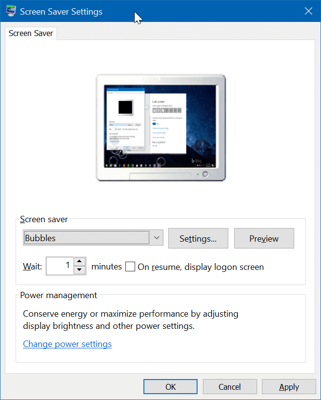 change screen saver in Windows 10 pic2