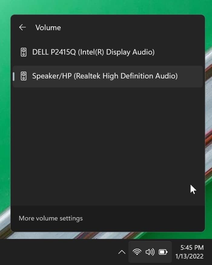 change sound output device in Windows 11 pic2