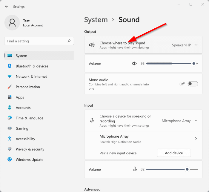 change sound output device in Windows 11 pic3.1