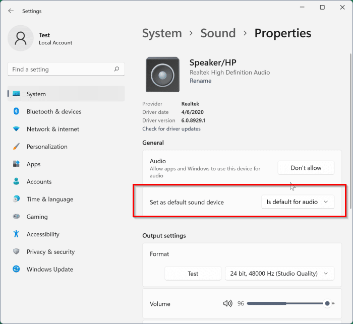 change sound output device in Windows 11 pic6