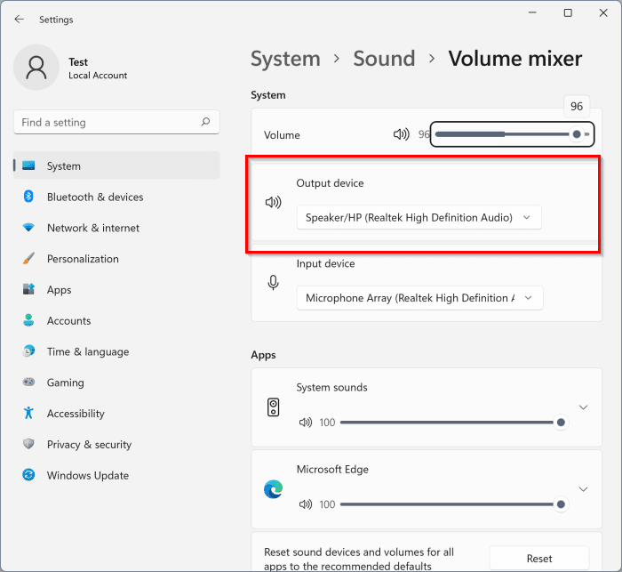 change sound output device in Windows 11 pic8