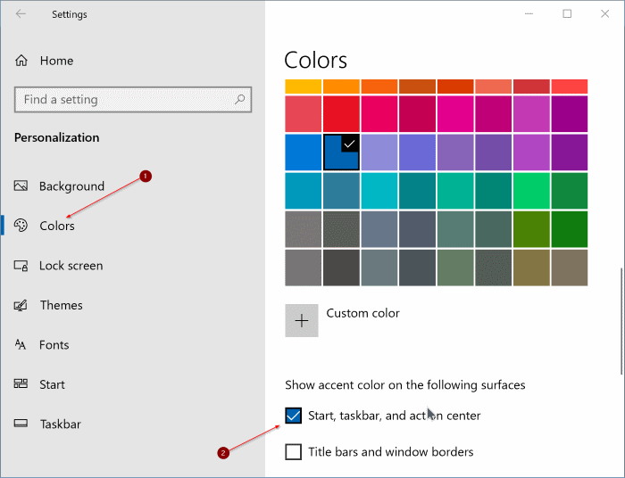 change start menu color in Windows 10 pic1