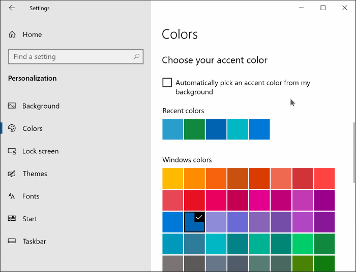 change start menu color in Windows 10 pic2