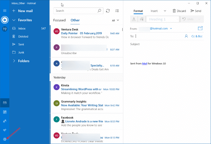 change the default font in Mail app in Windows 10 pic2