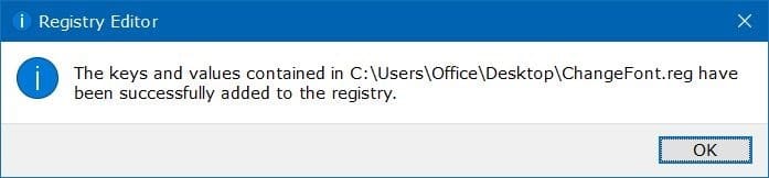 change the default font in Windows 10 step2