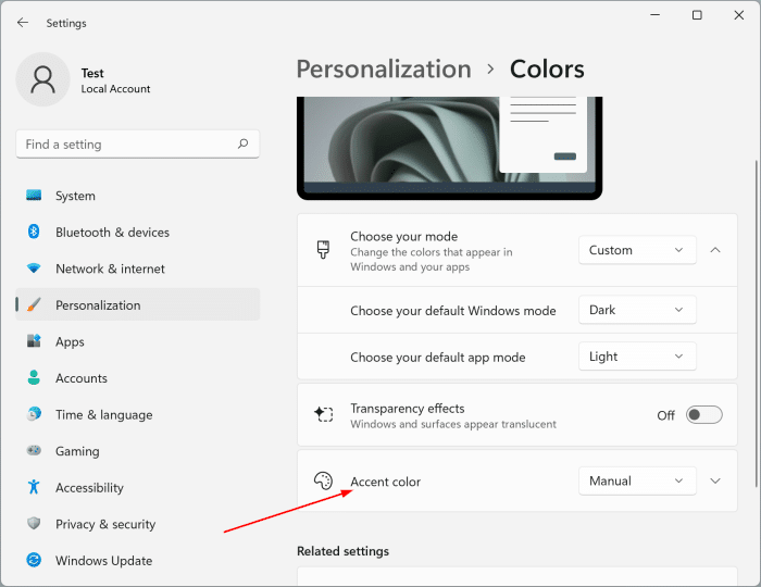change the taskbar color Windows 11 Pic11