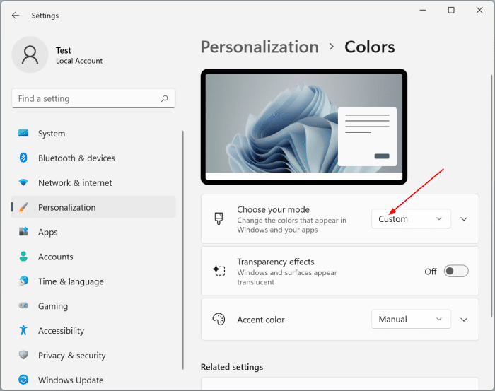 change the taskbar color Windows 11 Pic5