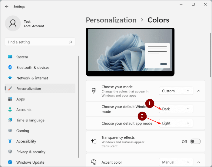 change the taskbar color Windows 11 Pic6