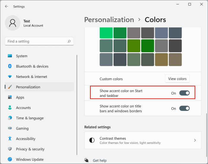 change the taskbar color Windows 11 Pic7