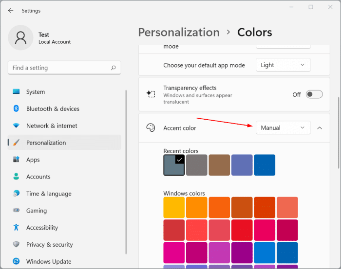 change the taskbar color Windows 11 Pic8