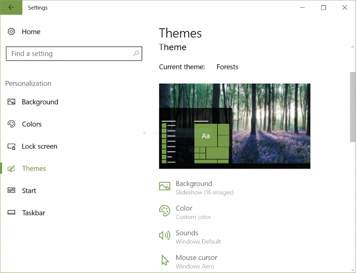 change theme in Windows 10 Creators update