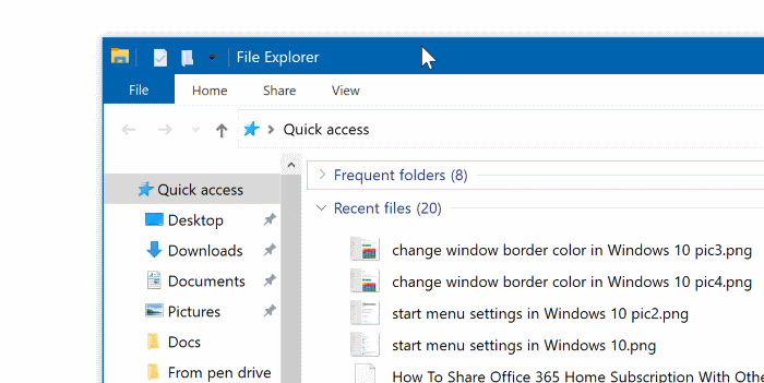 change window border color in Windows 10