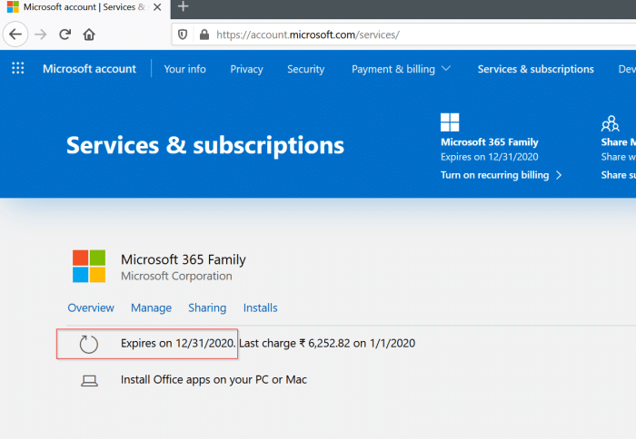 check Microsoft Office 365 expiration date pic4