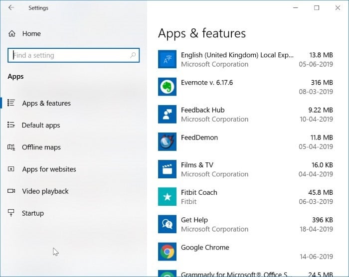 check disk space usage by programs apps in Windows 10 pic1