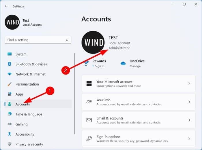 check if you have administrator rights in Windows 11 pic1