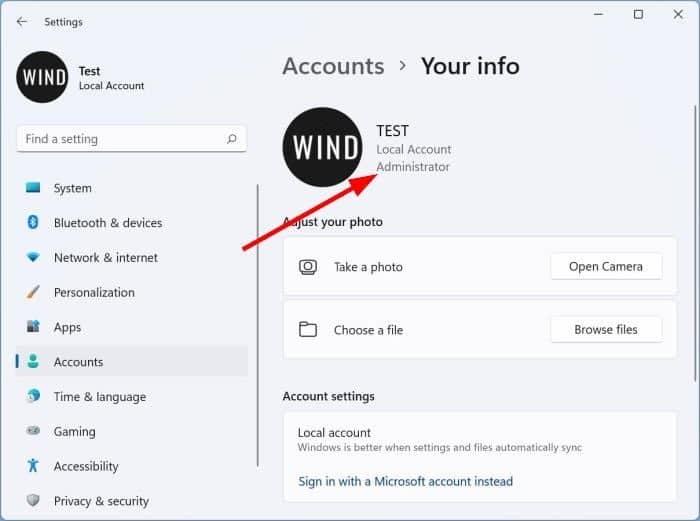 check if you have administrator rights in Windows 11 pic3