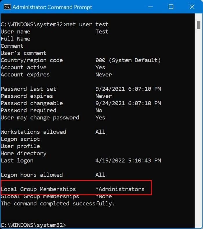 check if you have administrator rights in Windows 11 pic6
