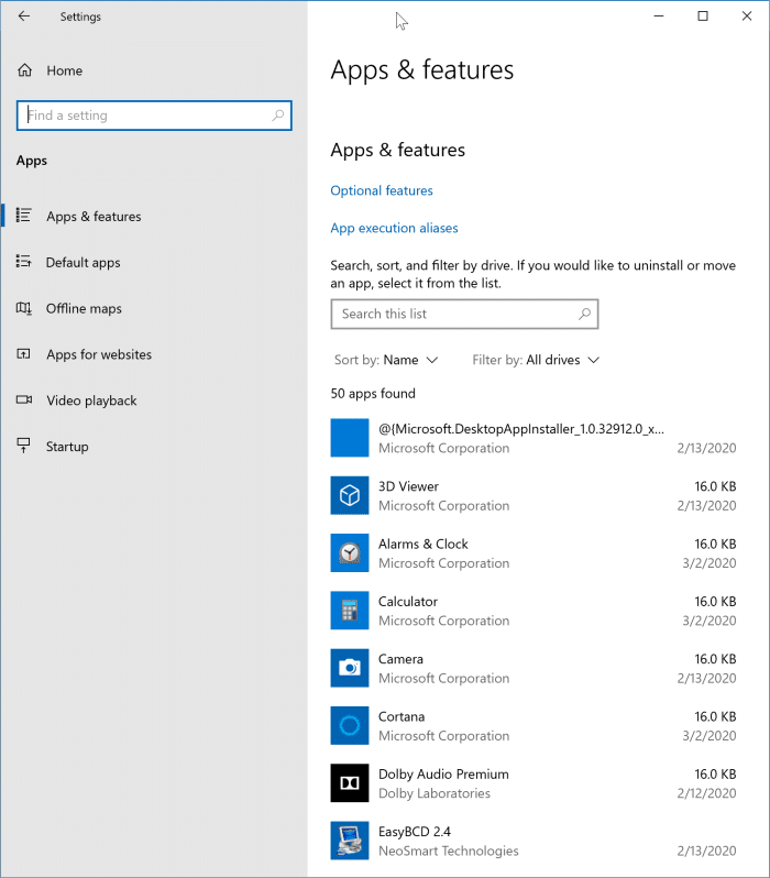 check installation date of apps and programs in Windows 10 pic1