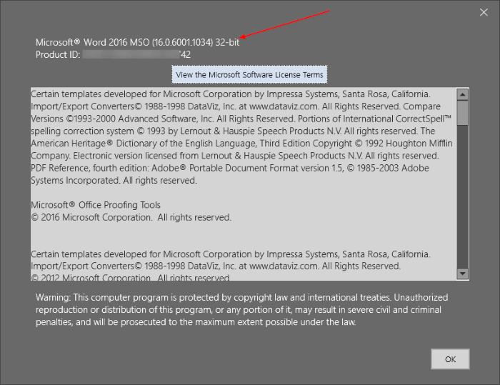 check office 365 or office 2016 activation status step (9)