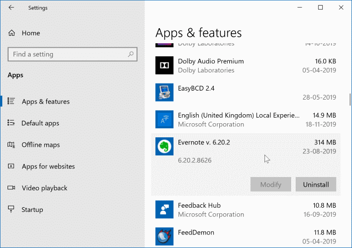check version number of apps and programs in Windows 10 pic1