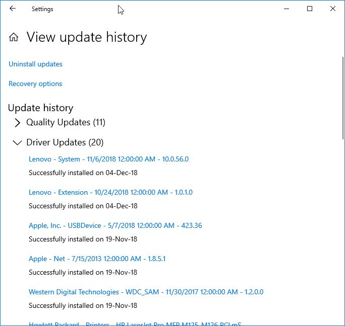 check when the driver was updated in Windows 10 pic1