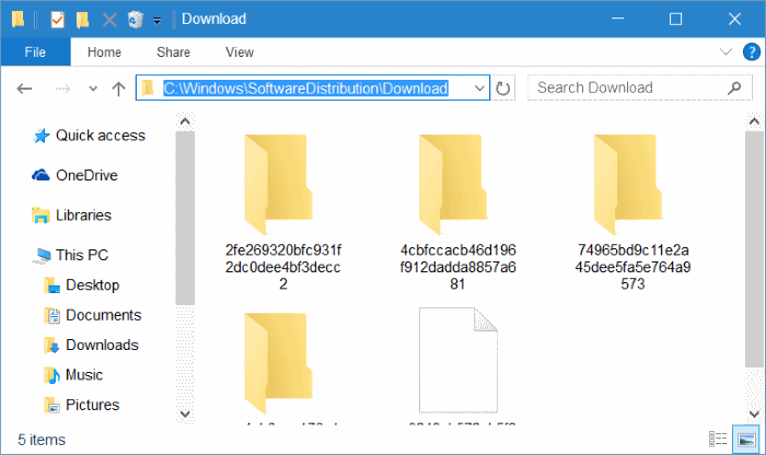 clear Windows Update cache in Windows 10 step5