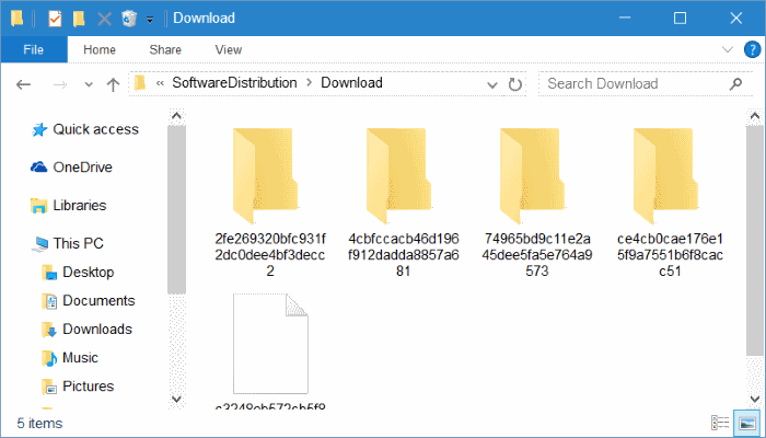 clear Windows Update cache in Windows 10