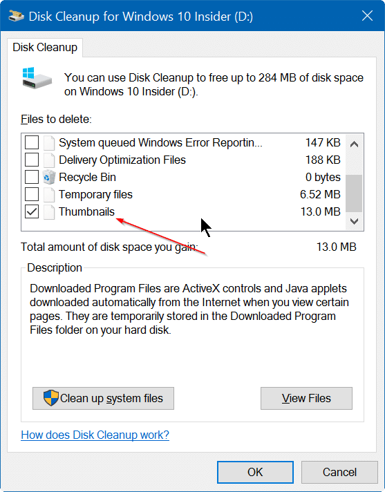 clear and reset thumbnail cache in Windows 10 step4