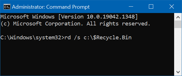 clear recycle bin from all accounts