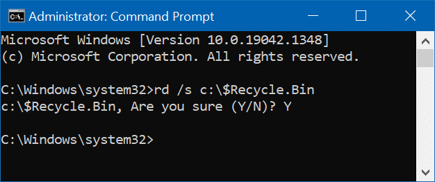 clear recycle bin from all accounts