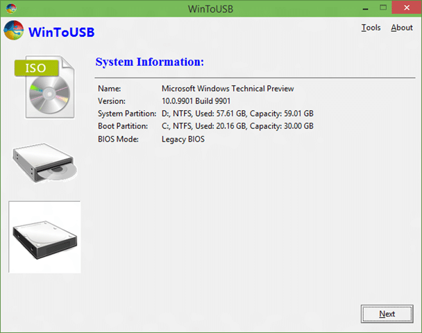 clone Windows 10 installation to USB and make it bootable step4