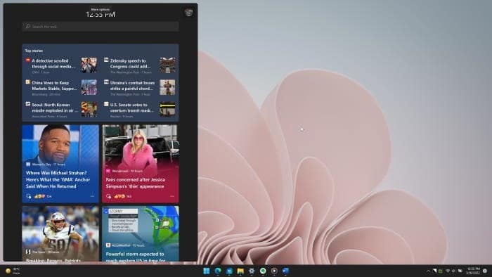 close widgets in Windows 11