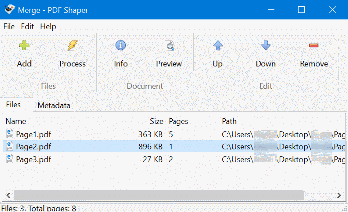 combine or merge pdf files in Windows 10 free pic2