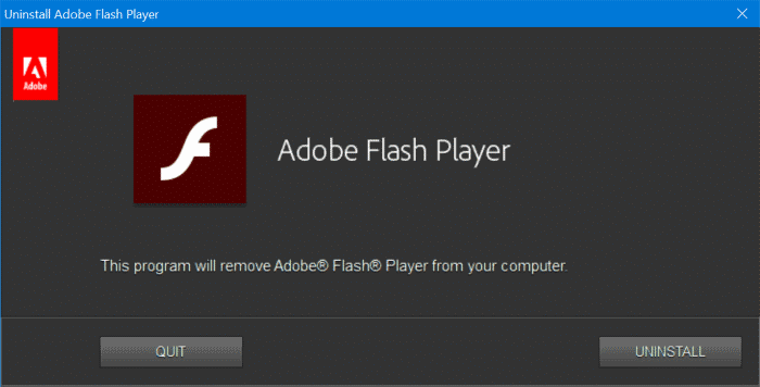 completely uninstall Adobe Flash Player from Windows 10 pic1.2