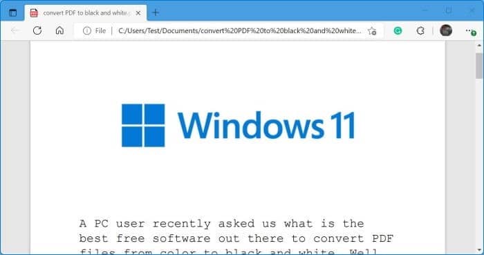 convert color PDF to black and white in Windows pic1