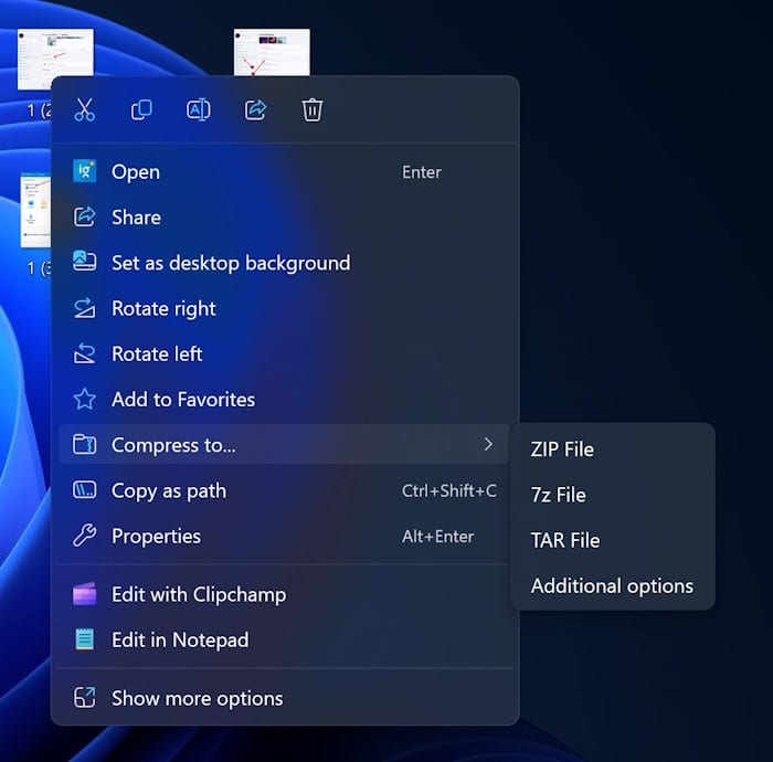 create 7zip tar files in Windows 11 pic1