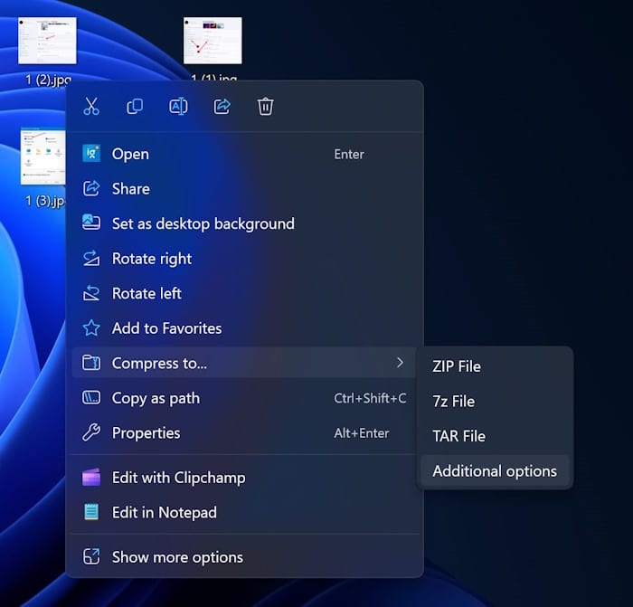 create 7zip tar files in Windows 11 pic2