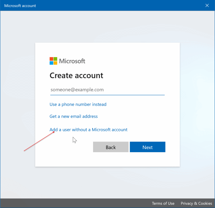 create a local user account in Windows 10 pic3