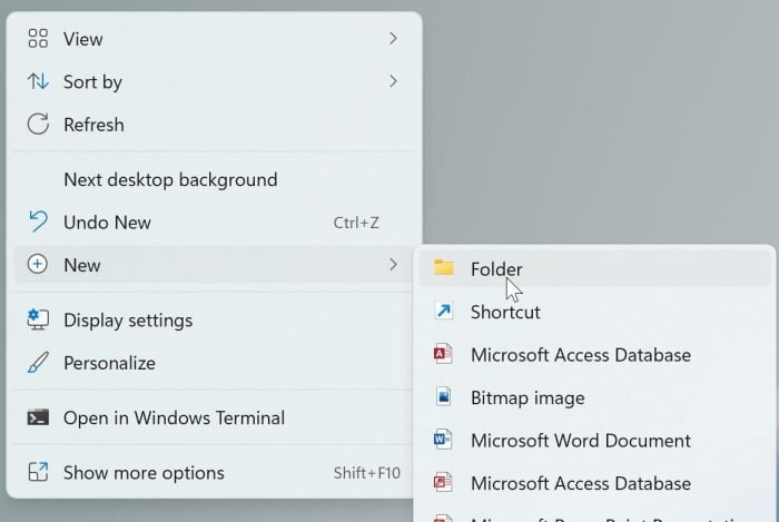 create a new folder in Windows 11 pic1
