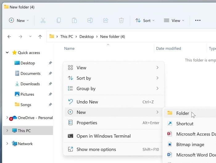create a new folder in Windows 11 pic2