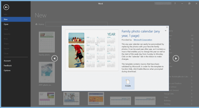 create calendar using Office Word or Excel pic3