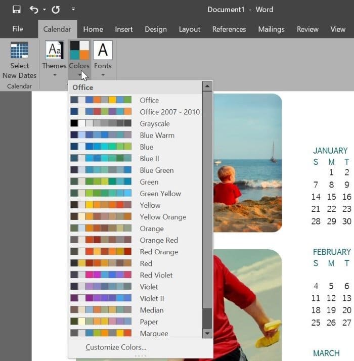 create calendar using Office Word or Excel pic6