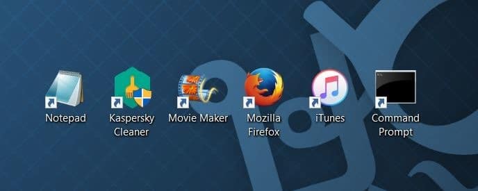 create desktop shortcut to program in Windows 10