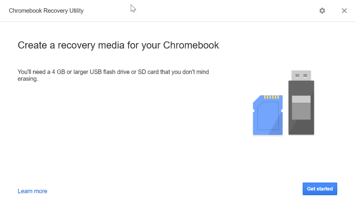 create google chrome recovery drive on Windows 10 pic3